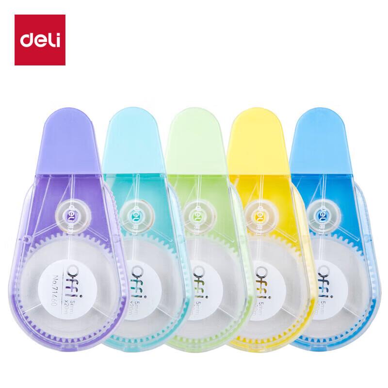 Deli Macaron Smooth Correction Tape (5-Pack)