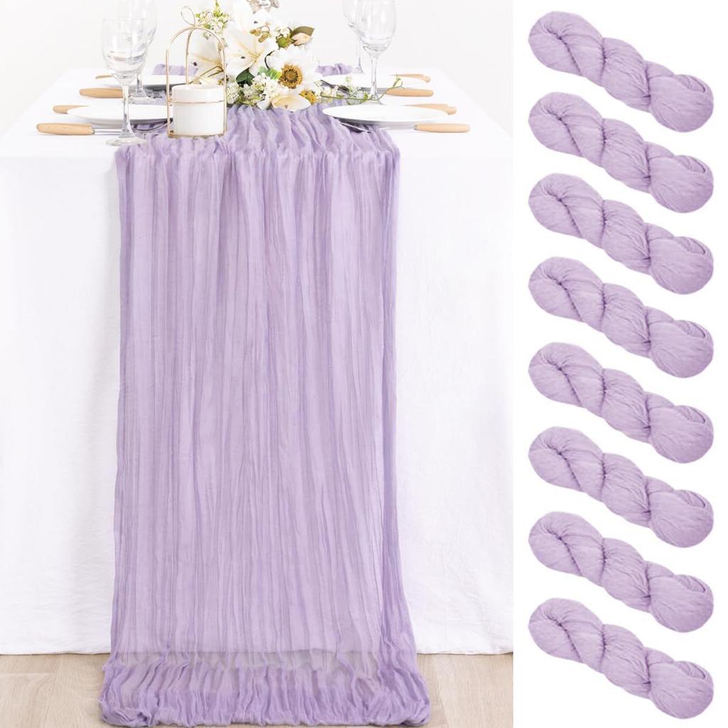 10 Pack Cheesecloth Table Runner 35x120Inch Boho Gauze Cheese Cloth Table Runners for Wedding Party Baby Shower Birthday Home Decor