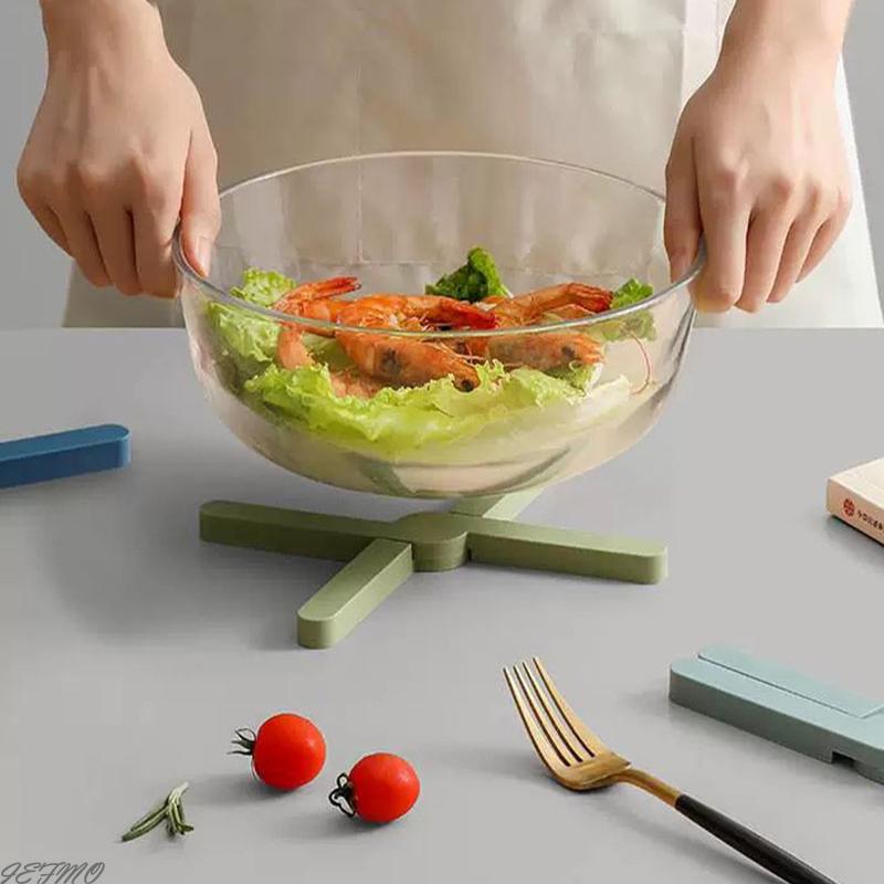 X-Shaped Foldable Tripod Mat Heat Resistant Plastic Table Mat Non-Slip Coaster for  Dishes High Quality Kitchen Accessorie