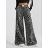 Women's Leopard Print Wide-Leg Casual Pants - Loose, Versatile, Long