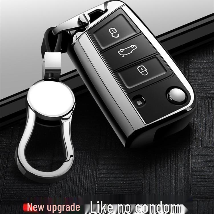 Volkswagen Key Cover for Tiguan L, Teramont, Golf 7, Sportsvan, Lamando - TPU Electroplated Case with Buckle.