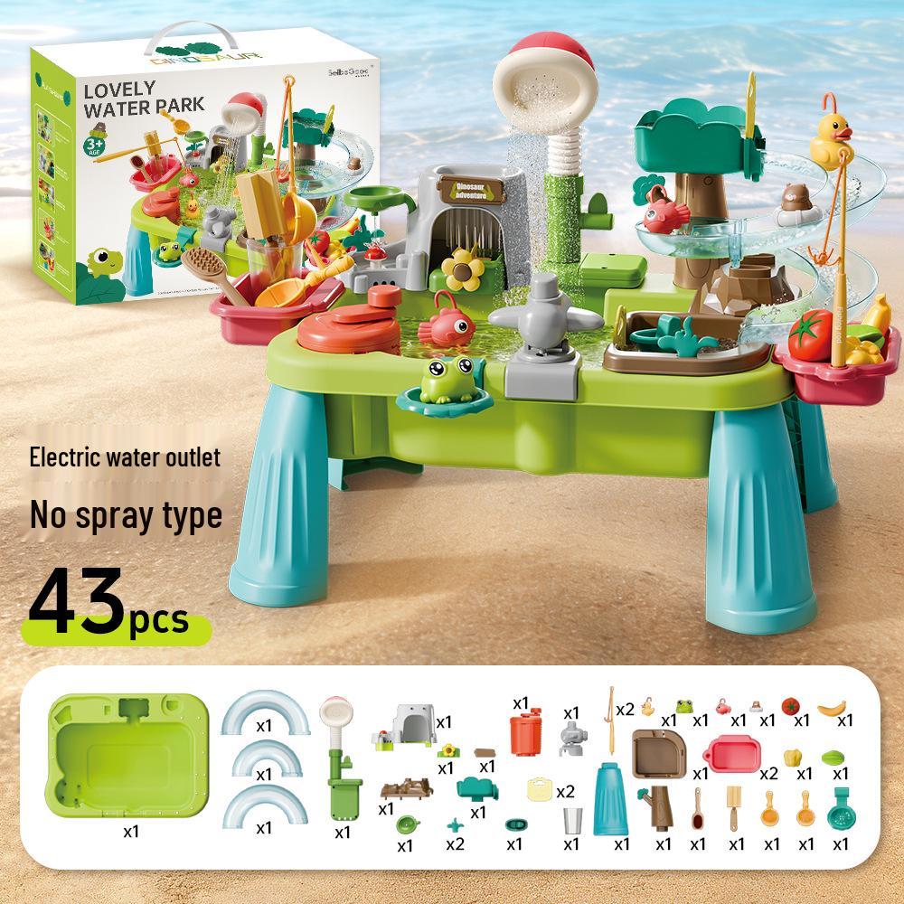 Kids' Interactive Water Play Table with Slide & Fishing Toys