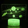 New 3D Lamp Illusion Space  Night Light   16 Colors Changing Remote Control  Decor Birthday Christmas Gifts