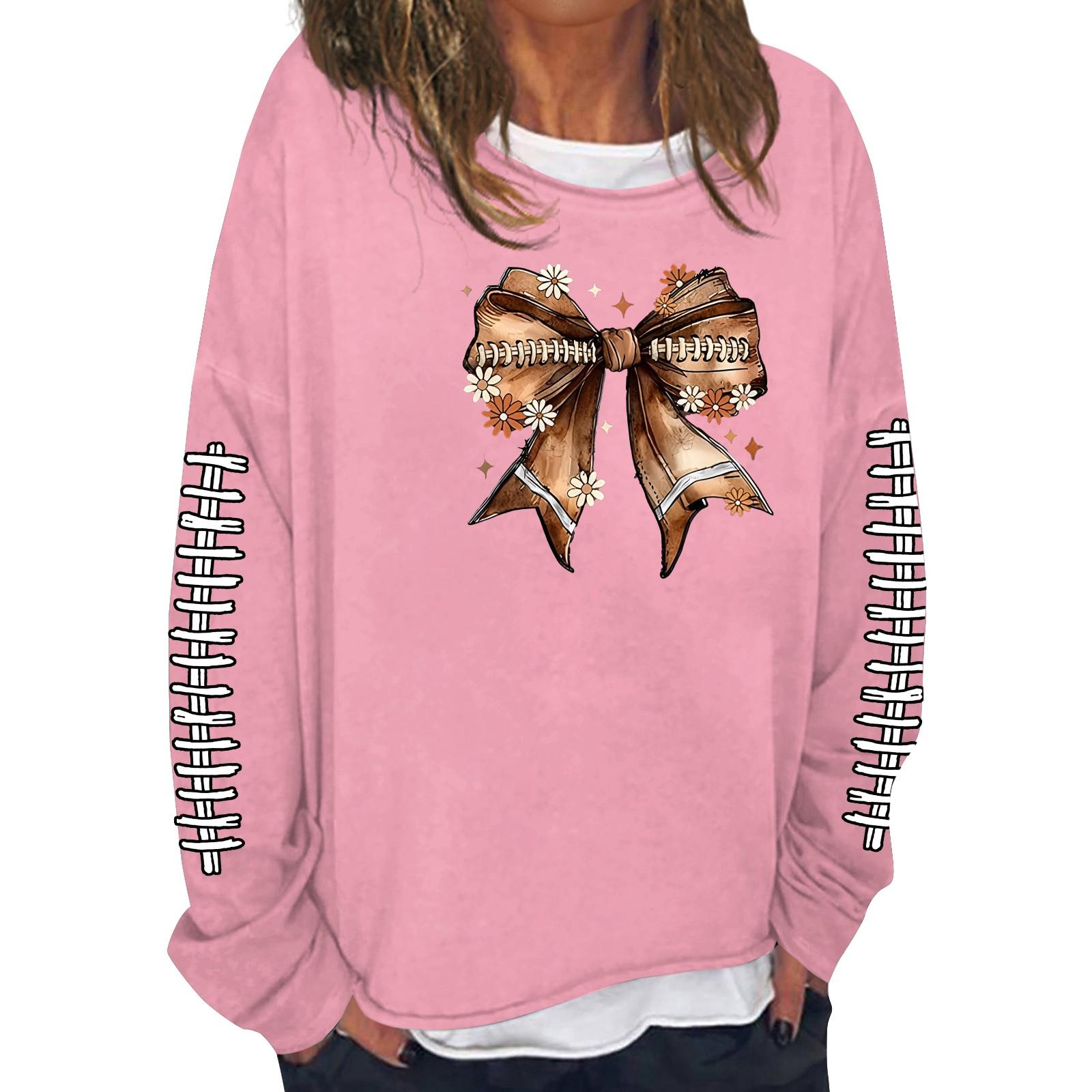 

Женская модная повседневная толстовка с длинным рукавом и круглым вырезом с принтом L розовый