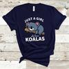 Just a Girl Who Loves Koala Printed T Shirt Oversized Clothes O-Neck Funny T Shirts for Women Tops 1