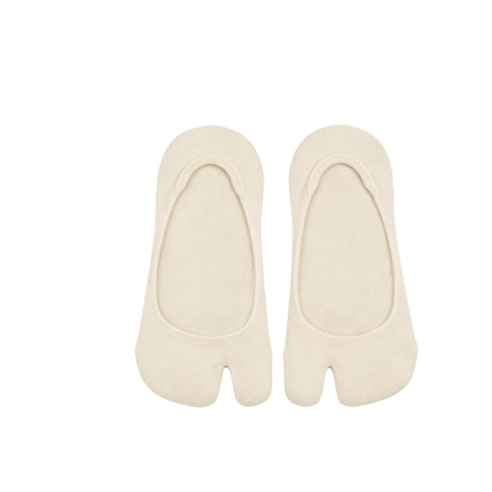 Simple Thin Two Finger Socks Low Cut Cotton Invisible Socks Non-slip Solid Color Toe Separate Socks Everyday Use бежевый
