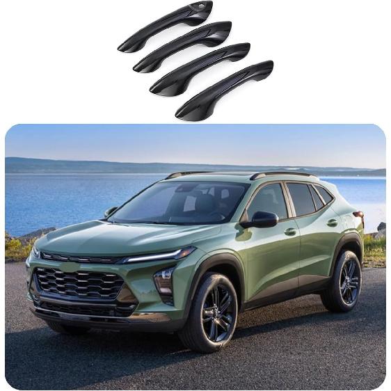 Car Accessories Fit for Chevrolet TRAX 2024 2025 2026 Exterior Door Handle Cover Trims (Without Smart Holes:Glossy Black) 4PCS ABS