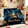 Wizard'S Magical Night Pattern Theme Flannel Blanket Suitable For All Seasons For Living Room Bedroom Gaming Room Lightweight Home Decor