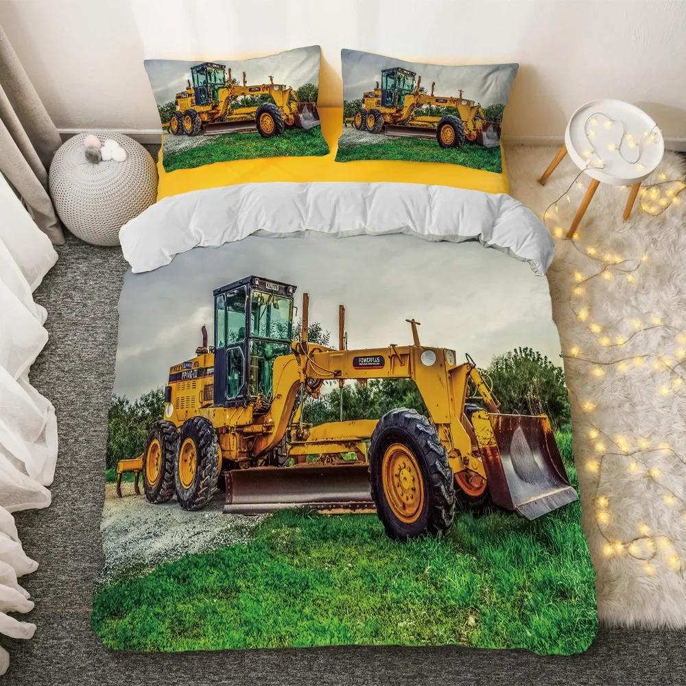 Comforter Rooster Rural Farmhouse On The Country Road With Barn Tractor On Side In Stormy Day Picturedecorative Bedding
