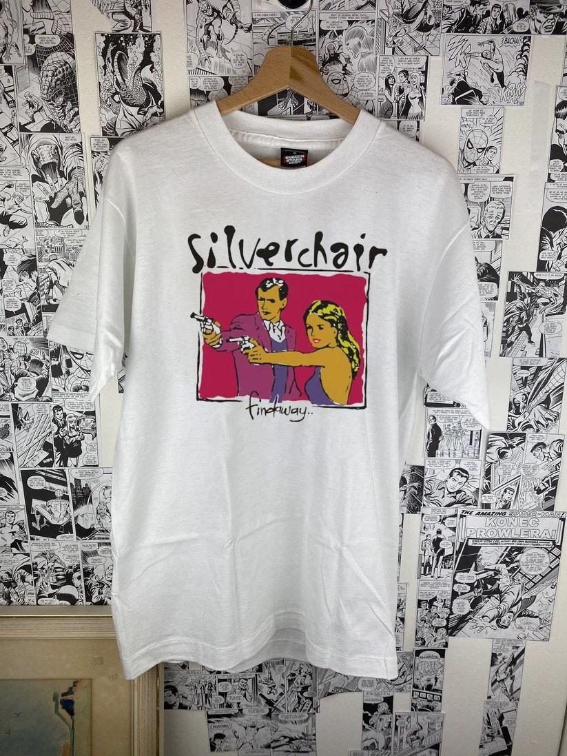 Silverchair Rock Band unisex white short sleeve classic style QT6383 M