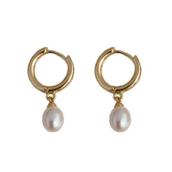 1 Pair Pearl Earrings Small Hoop for Women Earrings
