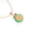 Green Safety Buckle Pendant Autumn And Winter Millet Bead Pearl Pendant Light Luxury Agate Collarbone Chain Women'S Necklace