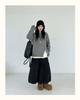 Becabeau Women's Winter Loose Knit Sweater, Plus Size, Korean Casual Style, Split Design, Crew Neck