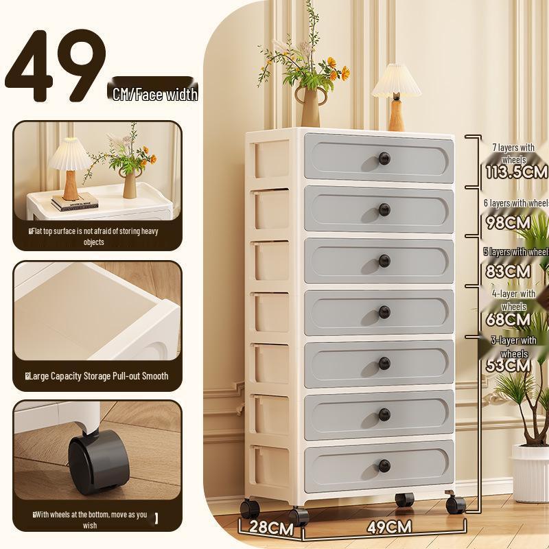 Seven-Layer No-Assembly Multi-Layer Plastic Storage Cabinet for Kitchen and Bedroom