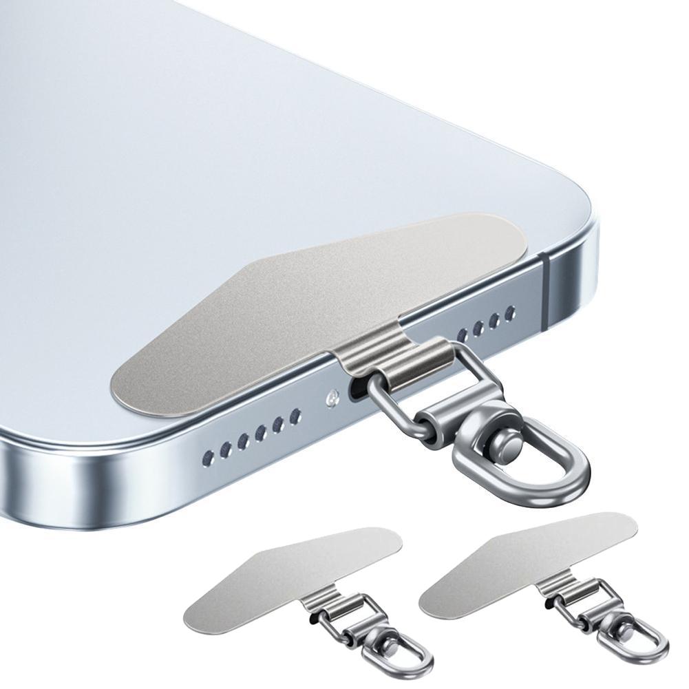 Pack of 2 Stainless Steel Lanyard Patch,360° Rotating Connector for iPhone/Samsung/Universal Smartphone Anti-lost Lanyard Gasket