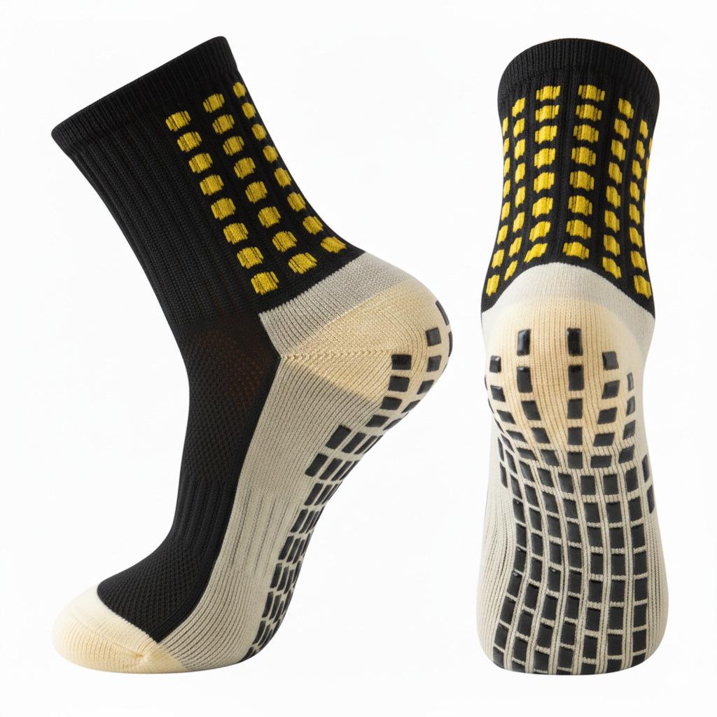 Unisex Anti-Slip Breathable Mid-Calf Football Socks with Moisture-Wicking Terry Sport Bottom