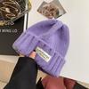 Coarse knitted wool hat student new women's autumn and winter versatile big head circumference loose warm face small cold hat