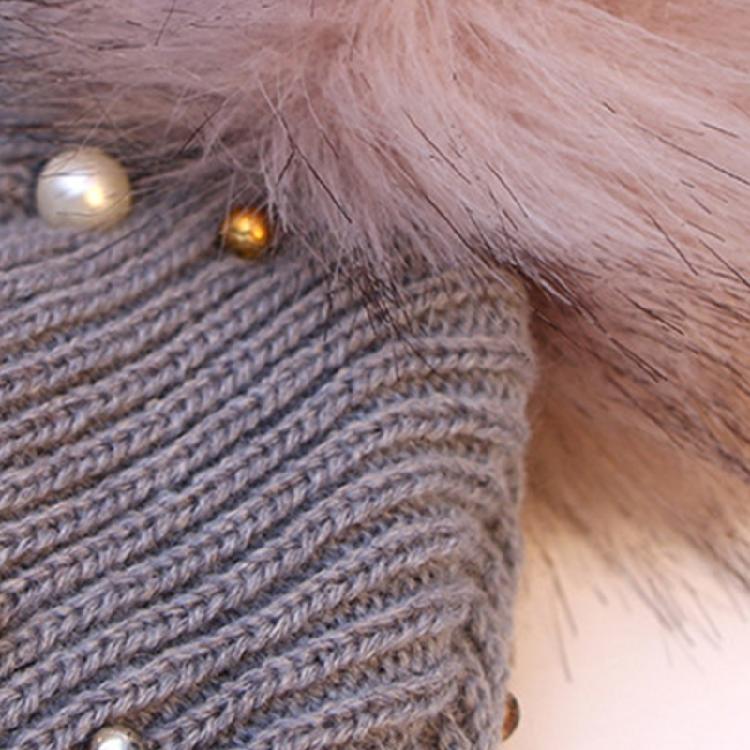 Solid Color Pearl Pompom Wool Hat Knitted Hat Beanie Hat Thicken Stretchable