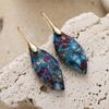 Bohemian Emperor Stone Leaf Pendant Earrings Popular Jewelry