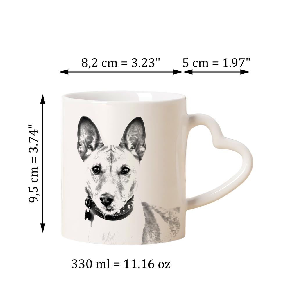 Basenji, African bush dog, Congo dog - cup with a dog, adorable cup with a heart-shaped handle, universal gift from the Art-Dog brand