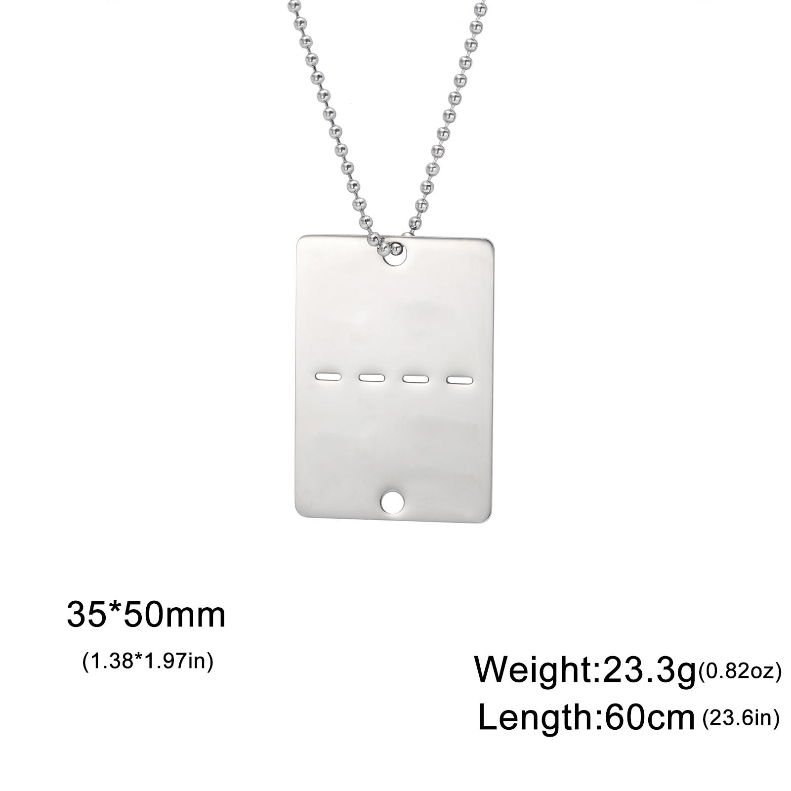 

Military Army Tactical Personalized Bar Dog Tag Necklace Soldier Chain Custom War For Men Women Metal Stainless Steel