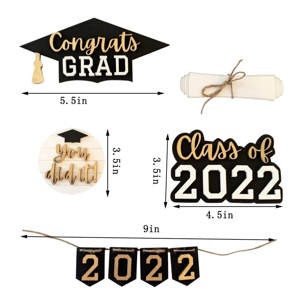 Graduation Tiered Tray Decorative Class Of 2022 Congratulations Graduation Wooden Tiered Tray Decorative Sign