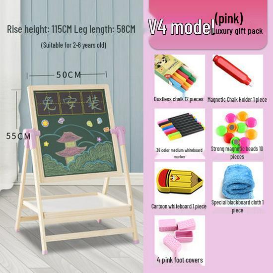 Double-Sided Magnetic Doodle & Writing Easel for Toddlers - Dust-Free Blackboard