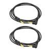 2Pcs 3.5mm 4 Section Acoustic Cable 1 Meter Straight Head To Angled Connectors Wire Line for Reduced Cable Strain Damage
