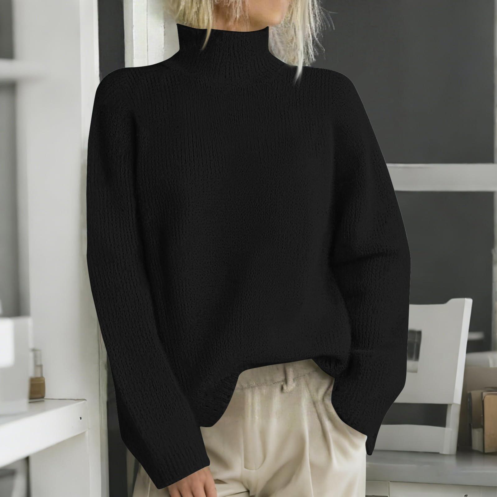 

Рождественские толстовки для женщин Вязаный свитер Милая рубашка Осенний свитер с круглым вырезом Топы XXL чёрный