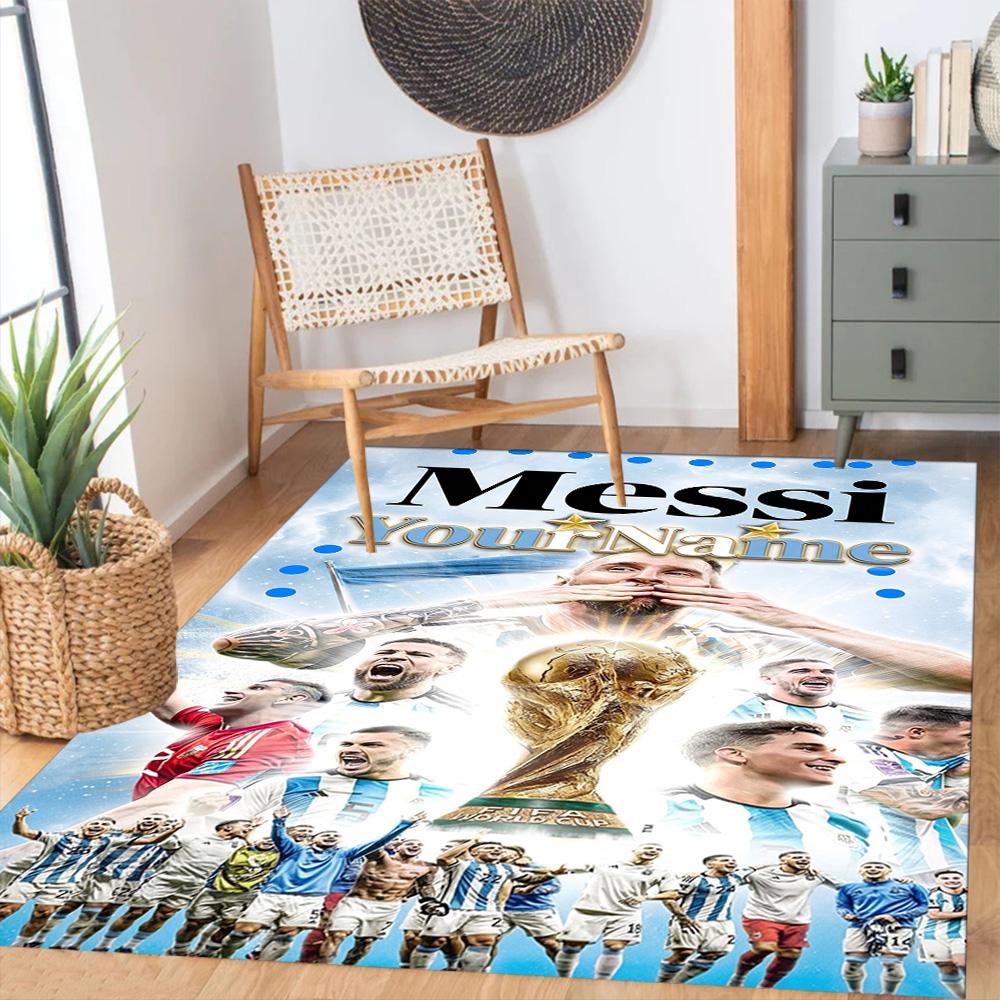 Messi 64 Personalized Text Area Rug Perfect for Game Room Playrooms Study room Outdoor Anti-slip Rug Decorate Offices Perfect Gift for Women/Men