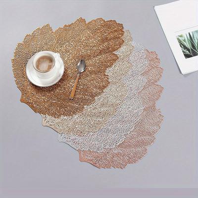 Tischset für Esstisch, Untersetzer, Blatt-Simulationspflanze, Tasse, PVC, Couchtischmatten, Küche, Weihnachten, Heimdekoration