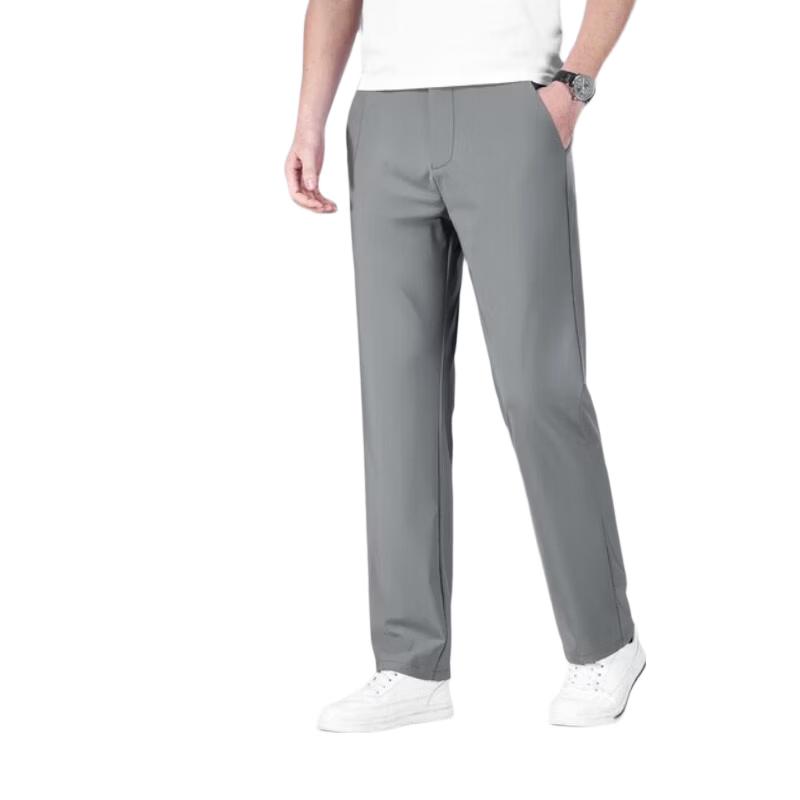 Kangbo Men's Slim-Fit Straight-Leg Business Pants