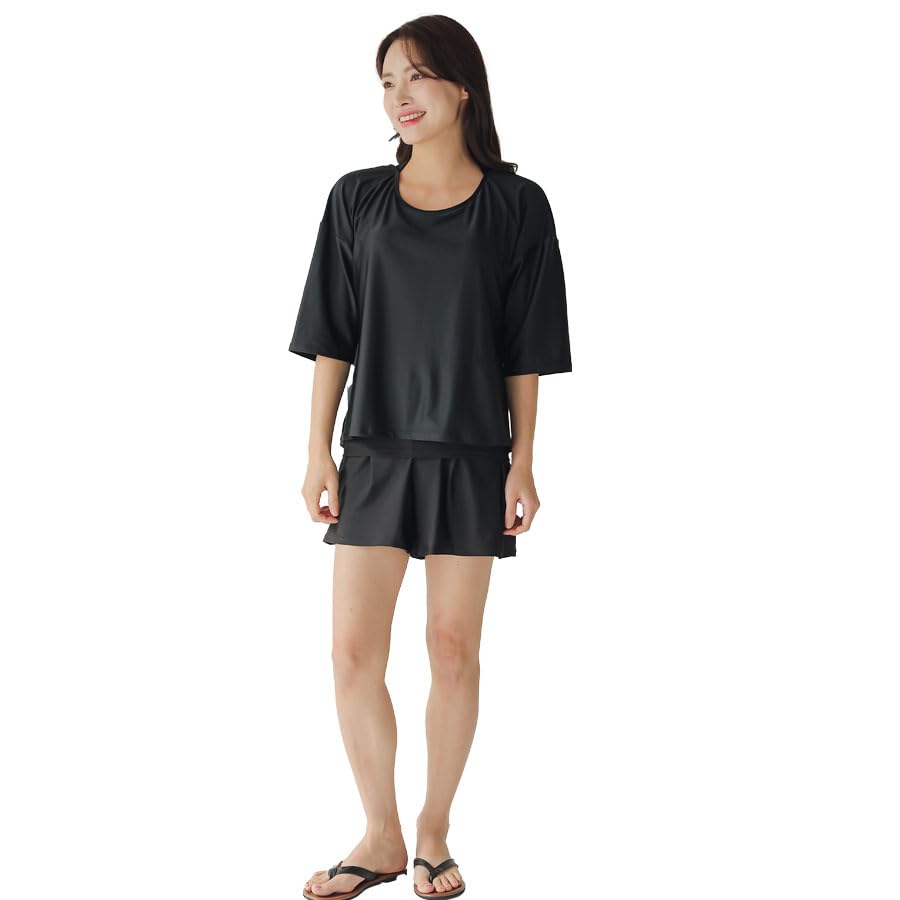 swimsuit set with inner leggings and shorts to cover your Korean for casual for women G 3-piece top, figure. style, cute, quick-drying, sports,
