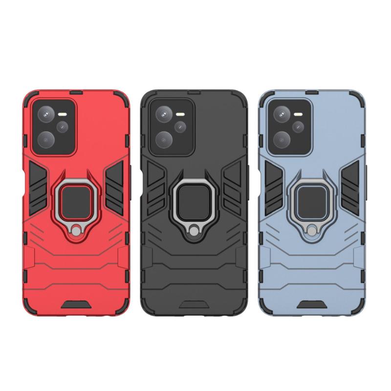 For OPPO Realme Narzo 50A Prime C35 4G Back Cover Phone Case Shockproof Armor Anti-Fall Metal Ring Holder Magnetic Protect Coque