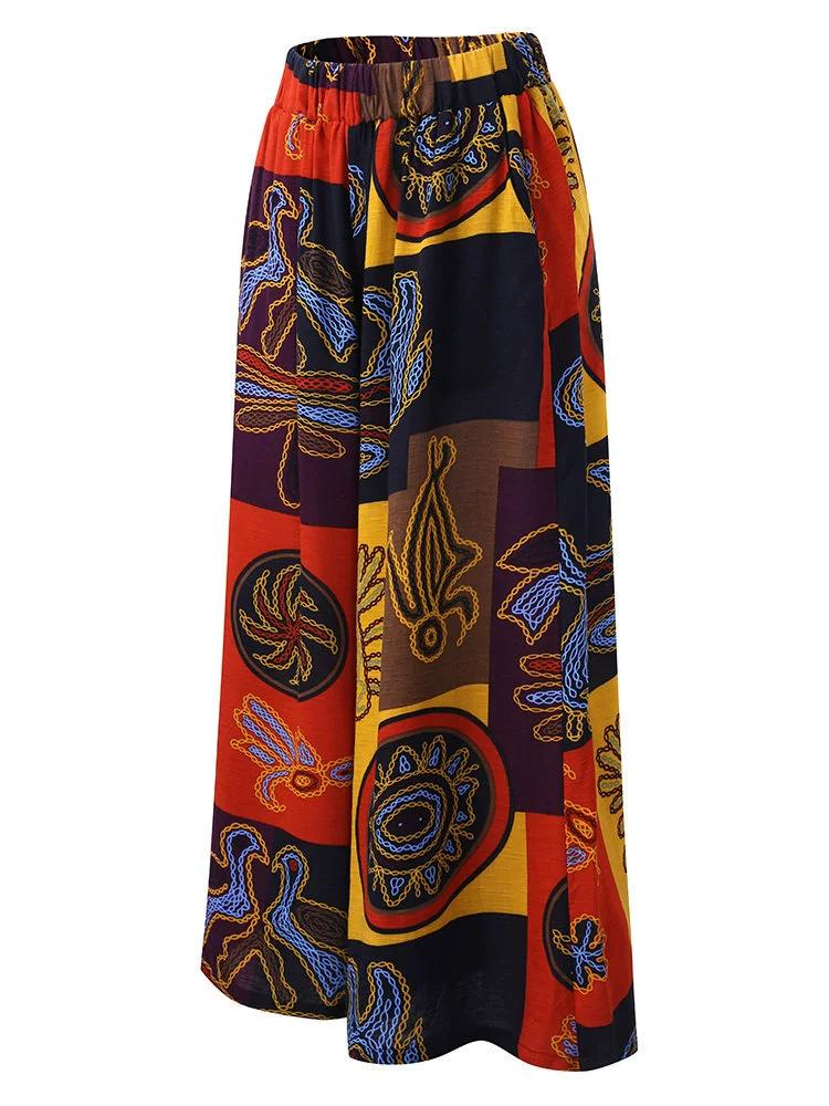 

Женские свободные повседневные брюки с принтом 4XL