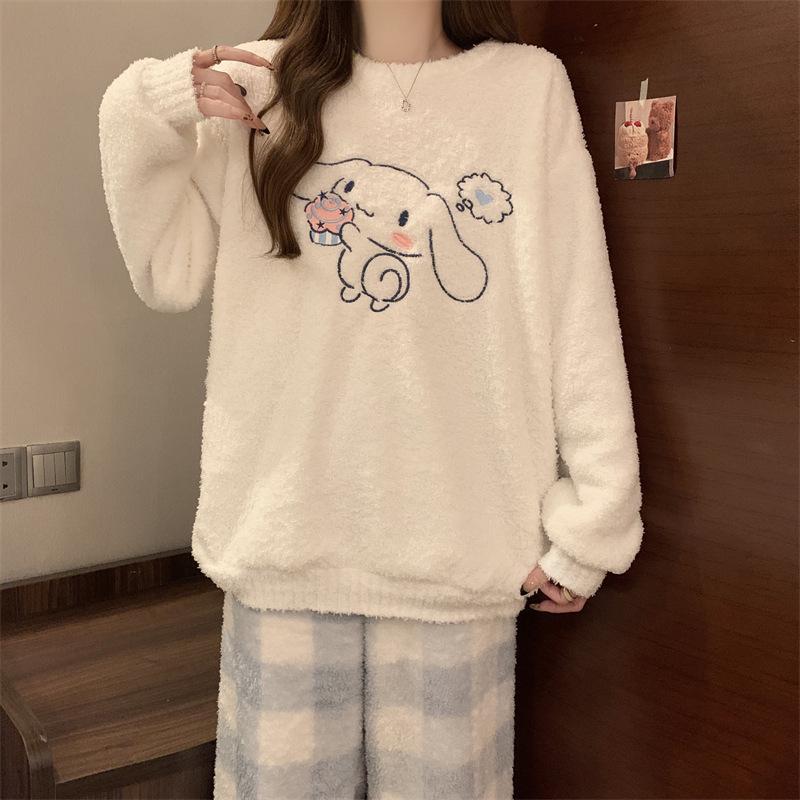 Dámská útulná fleecová zimní pyžamová souprava - Měkká, silná a hřejivá