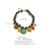 Eetit Stainless Steel Green Acrylic Beads Chain Handmade Jewelry Leaf Flower Heart Drop Charm Necklace 2025 Arrivals Popular