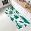 Tappeto Runner Base Chiara Foglia di Monstera Tropicale Stampa Minimalista Pianta della Giungla Tappetino Antiscivolo per Bagno Corridoio Ingresso Decorazione
