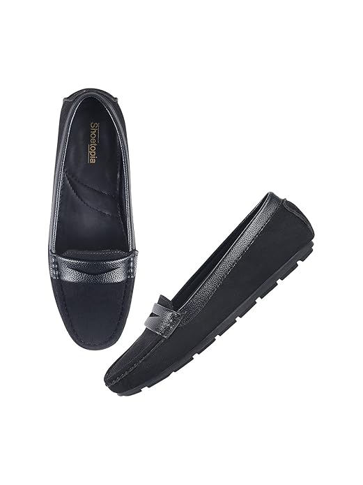 Shoetopia Upper Suede Detailed Loafers For Women & Girls