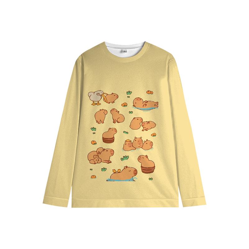 Capybara Kids Crewneck Sweatshirt My Spirit Animal Soft Cartoon Print Comfy Unisex Casual Wear for Boys & Girls