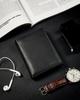 Men's vertical foldable wallet with a zipper pocket, genuine leather - Rovicky