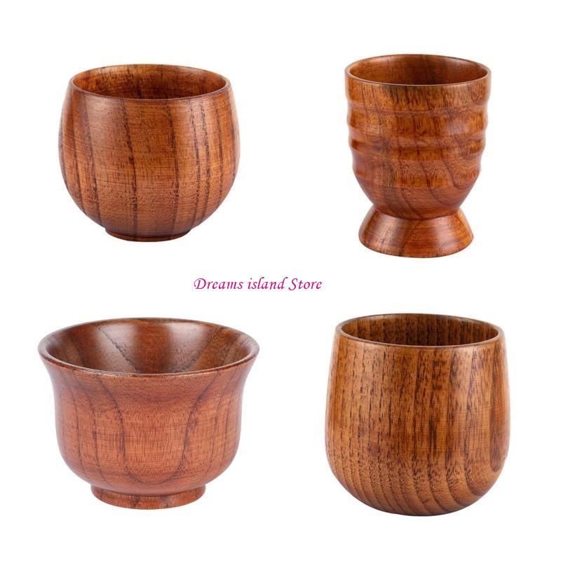 Tea Cup Wooden Tea Cups Coffee Mug Wine Mug for Drinking Tea Coffee Wine Beer HX6C