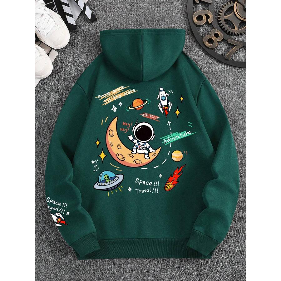 

Manfinity Dauomo Men s Spacecraft & Alien Pattern Printed Hoodie XL