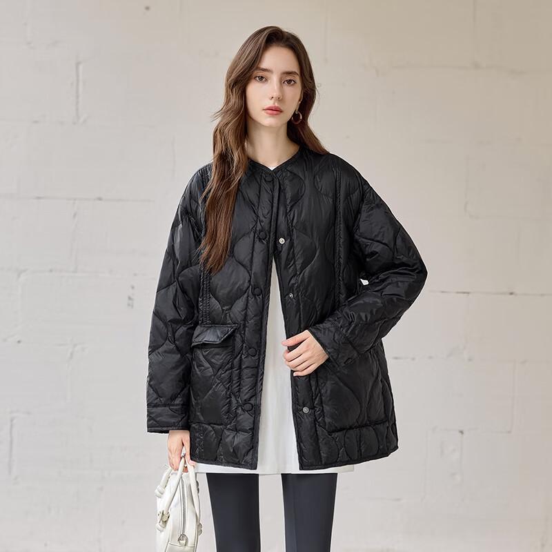 Shechi Damen 90% Daunen Locker Geschnittene Rundhalsjacke