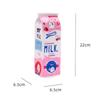 Cartoon Milk Cardboard Shape Pen Bag Przenośna, duża pojemność, wielofunkcyjna, zapinana na zamek papeteria