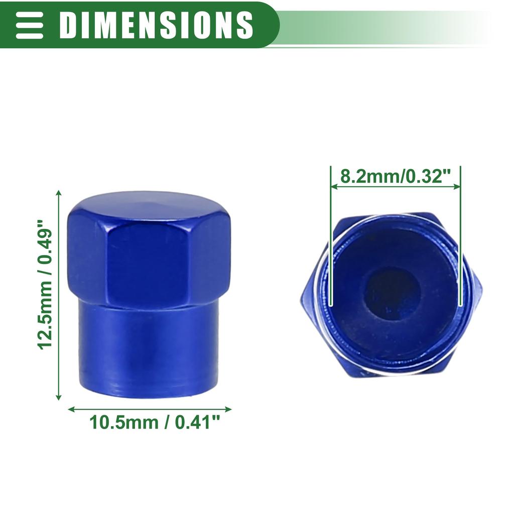 Motoforti Universal Tire Valve Caps Valve Stem Covers for Car SUV Motorcycle Motorcycle 12.5mm Aluminum Alloy 5pcs Blue