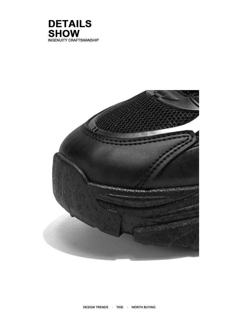 Frühlings Herren Atmungsaktive Weiße Mesh-Sneaker - Trendige Lässige Dad-Schuhe mit Dicker Sohle