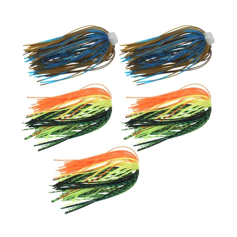 5pcs Silicone Skirts Jigs 88 Strand Umbrella Sensation Skirts Fishing Jigs Spinnerbait Replacement Fishing Lures Skirts