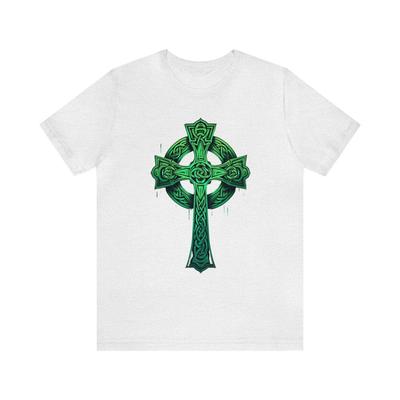 Celtic Cross T-Shirt: Green Irish Heritage Tee