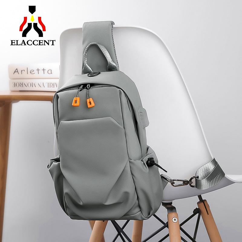 Men's Trendy Single Shoulder Crossbody Sling Backpack - Lightweight Solid Color Casual Bag